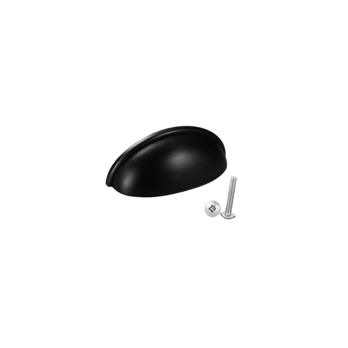 Conjunto de 10 puxadores em forma de concha, para móveis: preto