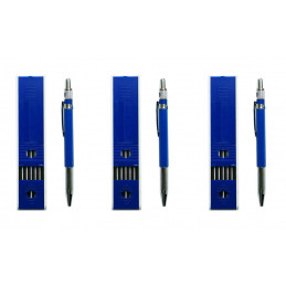 Ensemble de 3 crayons de menuisier (18 recharges au total)