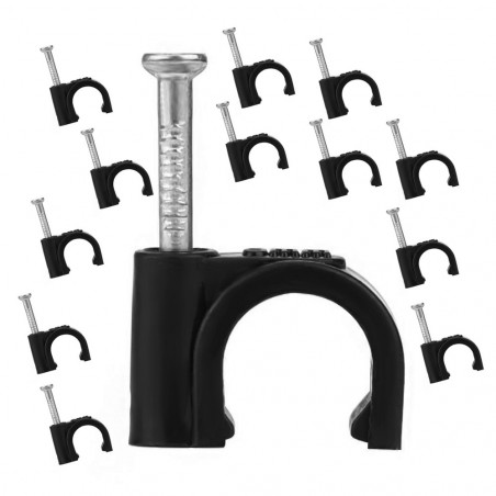 Set of 400 black cable clips (for 6 mm cable) Set of 400 black cable clips (for 6 mm cable)