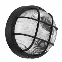 Lámpara de exterior redonda de diana (bulleye), negra E27