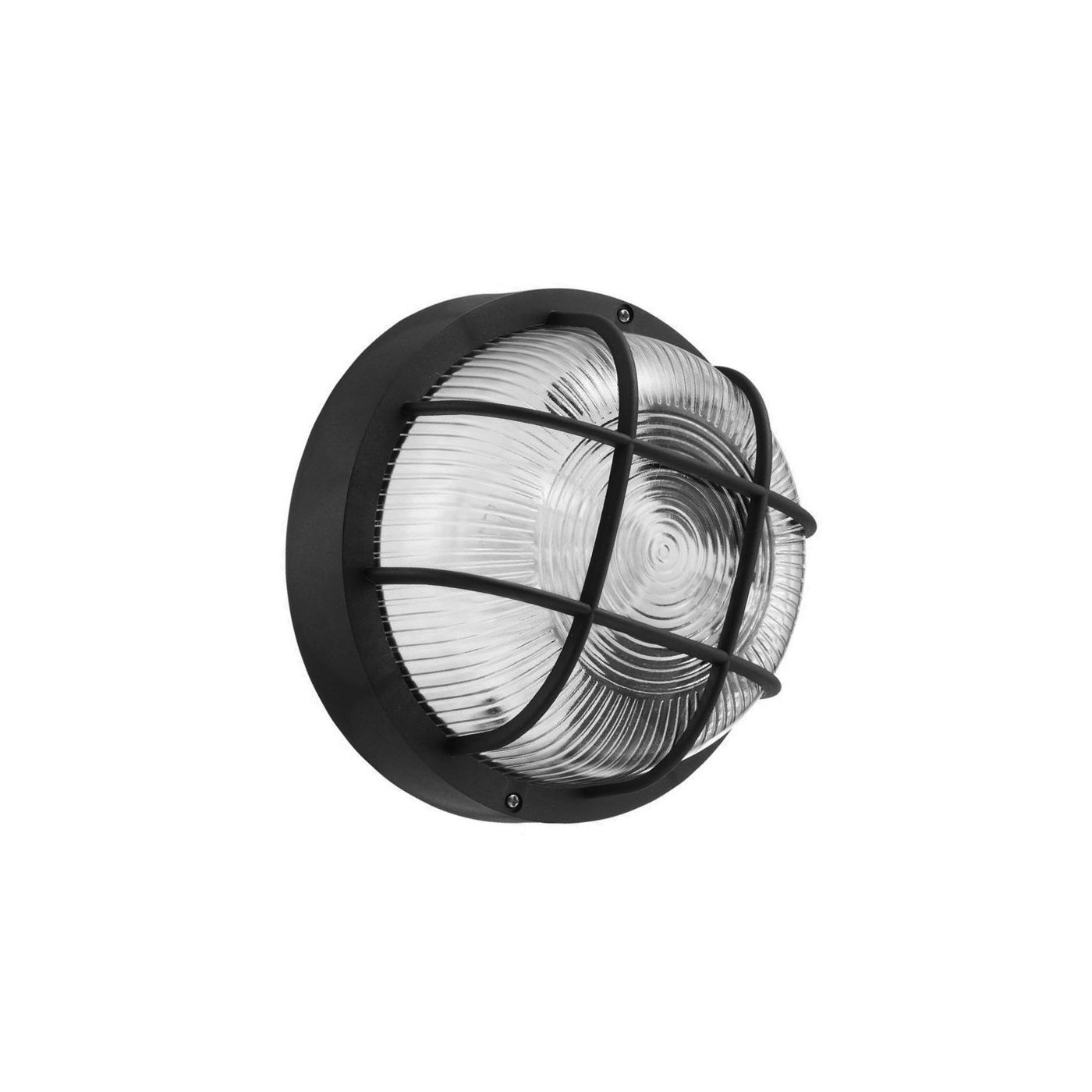 Runde Bullseye Lampe, Schwarz E27