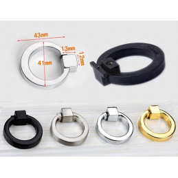 Set of 5 metal ring handles (chrome)  - 1