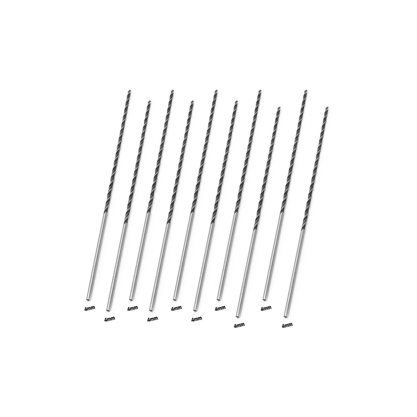 Juego de 10 brocas de madera extra largas (4x300 mm)