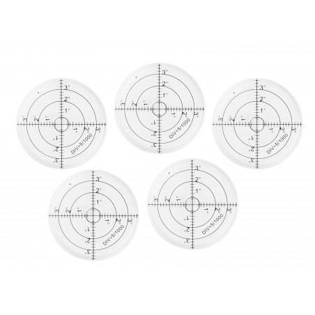 Zestaw 5 okrągłych poziomnic bąbelkowych (66x11 mm, biały)