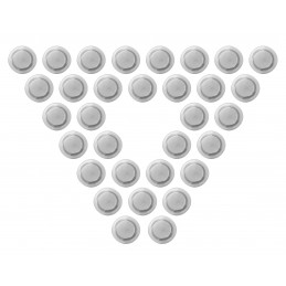 Sæt med 32 hvide tavlemagneter (3 cm, gennemsigtige)