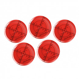 Ensemble de 5 niveaux à bulle ronds (66x11 mm, rouge)