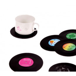 Set van 18 retro vinyl elpee onderzetters