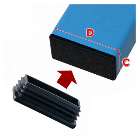 Set von 48 Stuhlbeinkappe (A:25, D:26, schwarz) - 1 Set von 48 Stuhlbeinkappe (A:25, D:26, schwarz) - 1