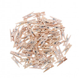 Set of 250 micro clothes pins (25 mm, wood)