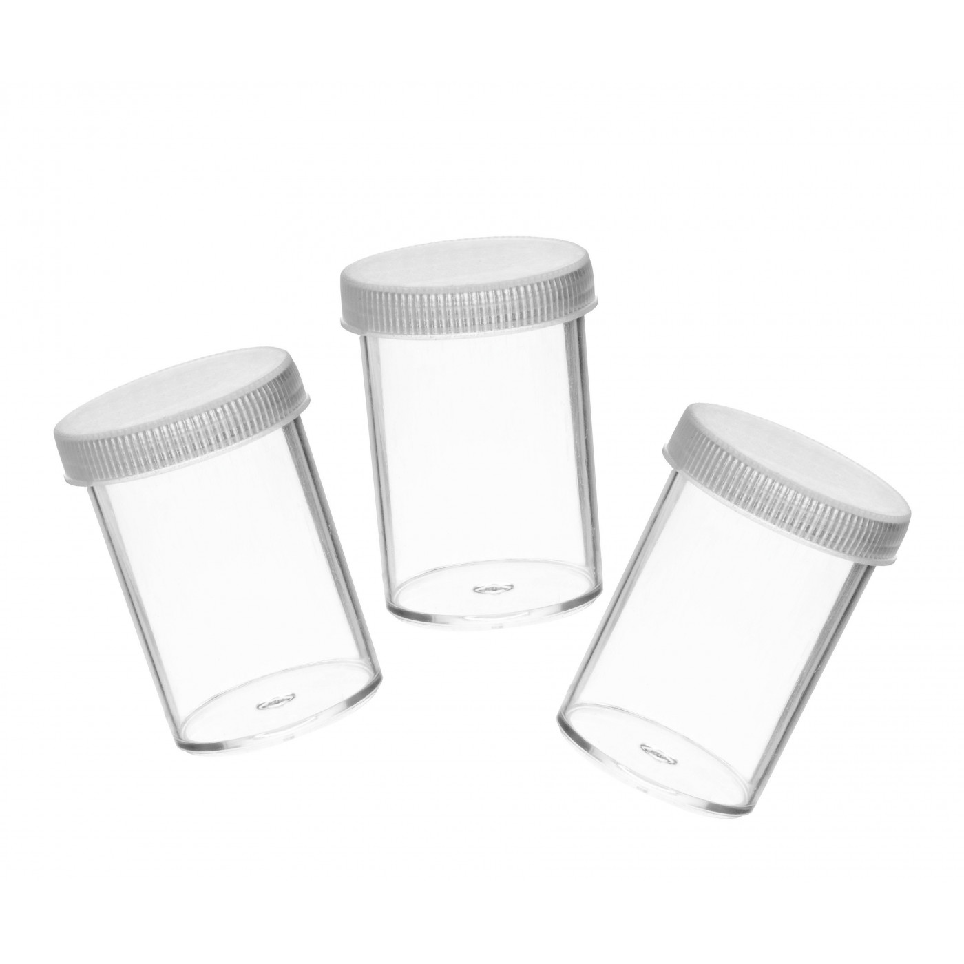 Set of 30 sample containers, 20 ml with screw caps