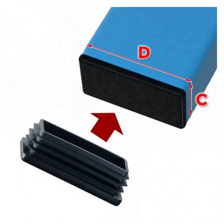 Conjunto de 48 tampas para as pernas da cadeira (A: 59, D: 60, preto) - 1 Conjunto de 48 tampas para as pernas da cadeira (A: 59, D: 60, preto) - 1