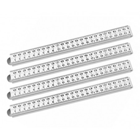 Set of 4 foldable rulers (fiber, white, 1 meter)