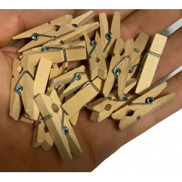 Set of 100 small clothes pins (3.5 cm)