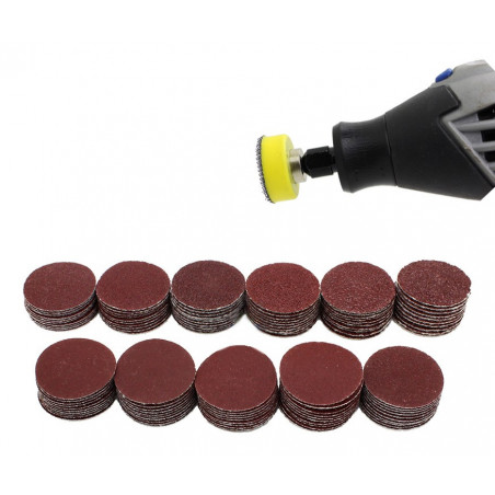 Set van 25 mm houder, 99 schuurschijfjes (K40-7000, 2 adapters)