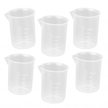 Juego de 30 mini tazas medidoras (50 ml, transparente, PP, para