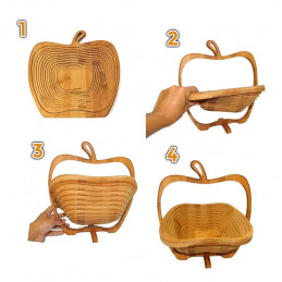 Corbeille à fruits en bois déco (pliable)