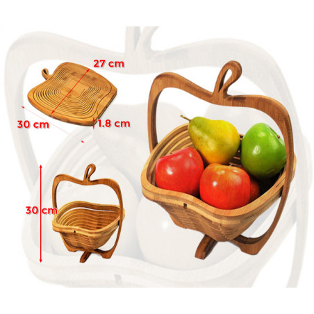 Deco wooden fruit basket (foldable) - 1 Deco wooden fruit basket (foldable) - 1