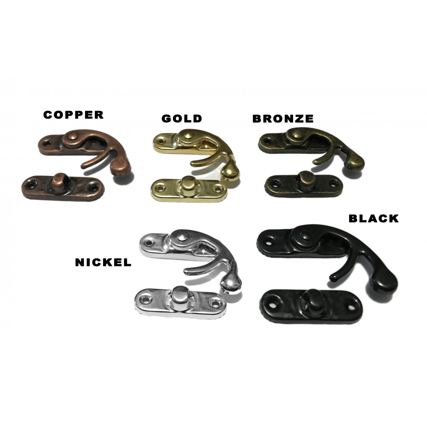 Set of 30 metal box locks (size 3, copper) - Wood, Tools & Deco