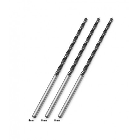 Set of 3 extra long wood drill bits (8x300 mm)