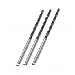 Conjunto de 3 brocas para madeira extra longas (10x300 mm)