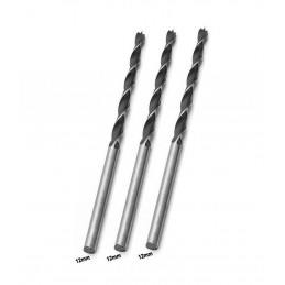 Set of 3 extra long wood drill bits (12x300 mm)