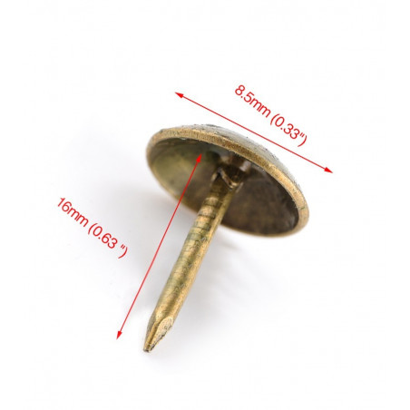 Set von 300 Stecknadeln klassisch (Möbelnägel), Bronze, 8x16 mm, Typ 1 - 1 Set von 300 Stecknadeln klassisch (Möbelnägel), Bronze, 8x16 mm, Typ 1 - 1