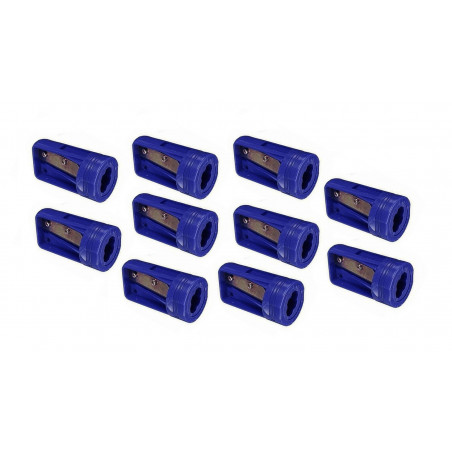 Set of 10 carpenters pencil sharpeners, blue