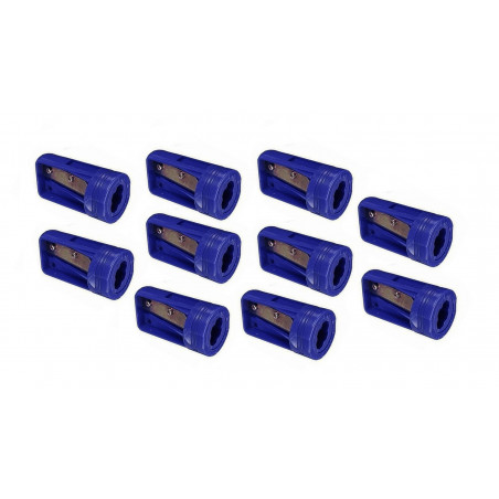 Set von 10 Spitzers für Zimmermannsbleistift, blau