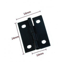 Conjunto de 60 mini dobradiças de ferro preto (24x16 mm)