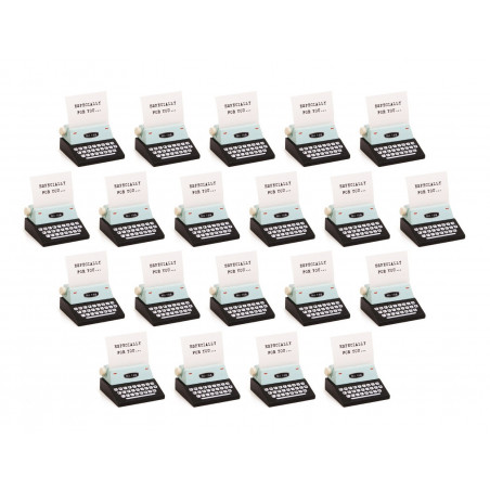 Set of 20 photo holders, card holders (typewriter, black)