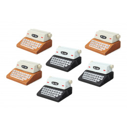 Set of 20 photo/card holders (brown & black, typewriter)