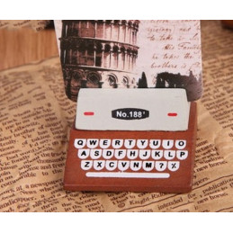 Sæt med 20 foto-/kortholdere (brun og sort, skrivemaskine)