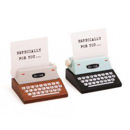 Set of 20 photo/card holders (brown & black, typewriter)