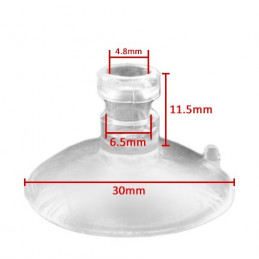 Set of 60 pvc suction cups (30 mm dia, 5 mm hole)