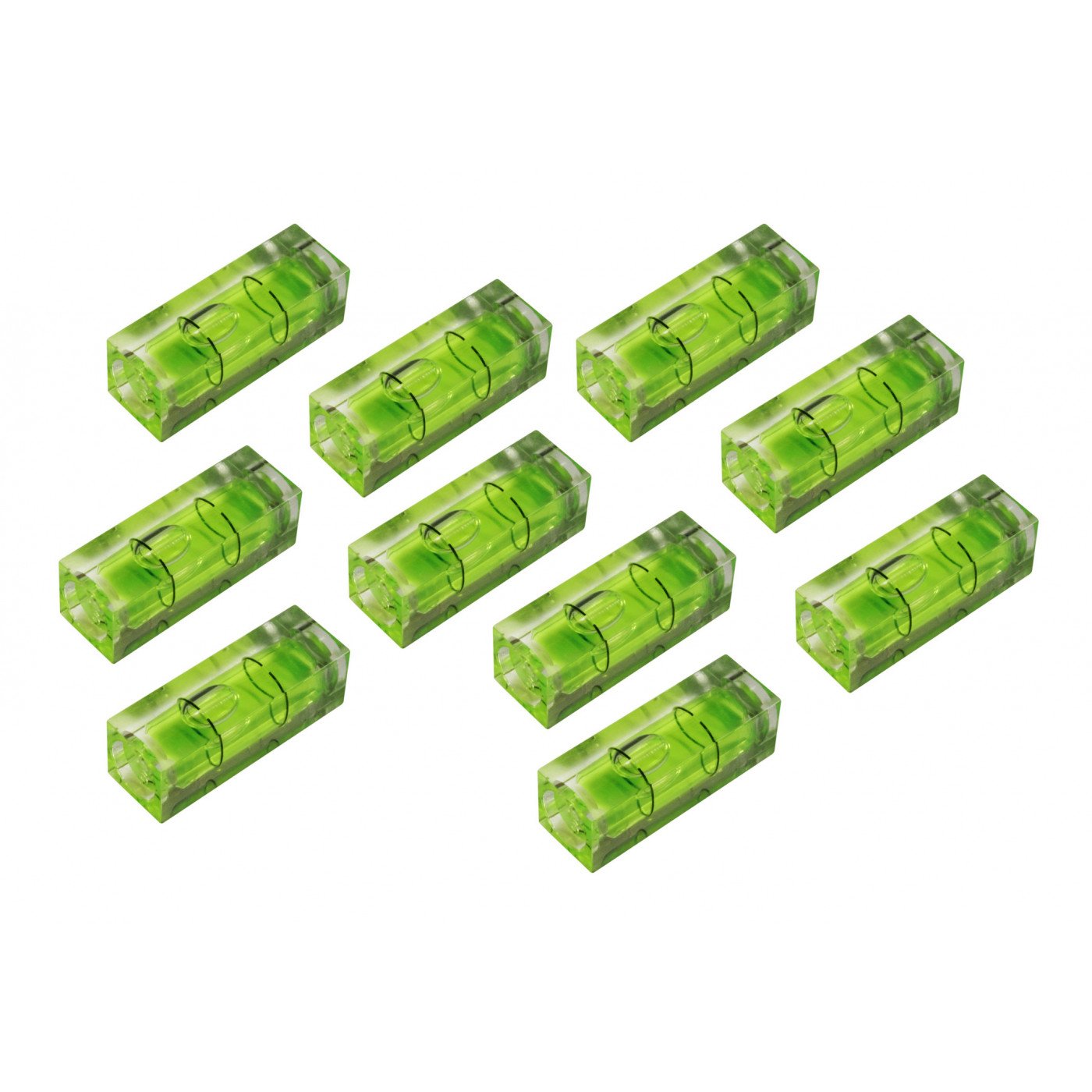 Ensemble de 10 flacons 10x10x29 mm, vert