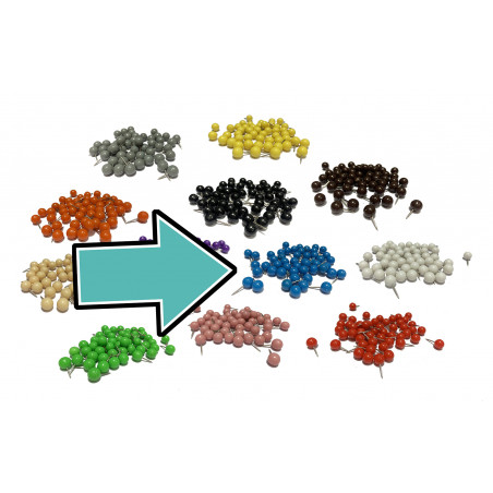 Set of 250 push pins ball: blue, 9.5 mm Set of 250 push pins ball: blue, 9.5 mm