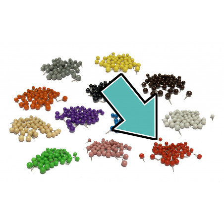 Conjunto de esferas de 250 pinos: vermelho, 9,5 mm Conjunto de esferas de 250 pinos: vermelho, 9,5 mm