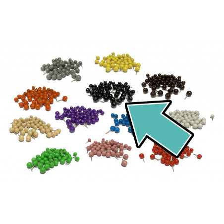 Set van 250 punaises met bolle kop: zwart, in doosjes Set van 250 punaises met bolle kop: zwart, in doosjes
