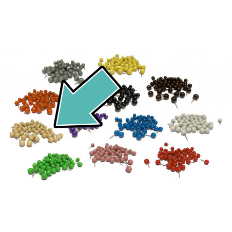 Set of 250 push pins ball: sand, 9.5 mm Set of 250 push pins ball: sand, 9.5 mm