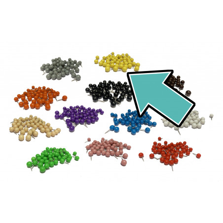 Set of 250 push pins ball: yellow, 9.5 mm Set of 250 push pins ball: yellow, 9.5 mm