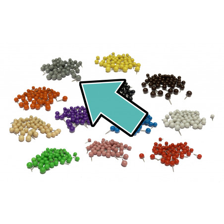 Set of 250 push pins ball: gray, 9.5 mm Set of 250 push pins ball: gray, 9.5 mm