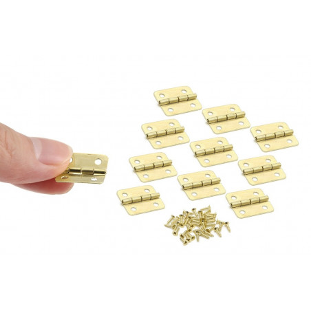 Set of 60 pieces small brass hinges (18x16 mm)