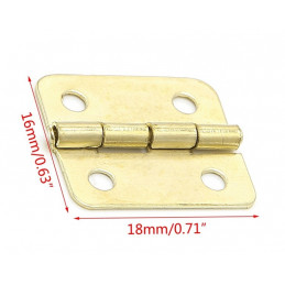 Set of 60 pieces small brass hinges (18x16 mm)