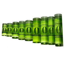 Set di 20 fiale per livelle a bolla d'aria (misura 9, verde)