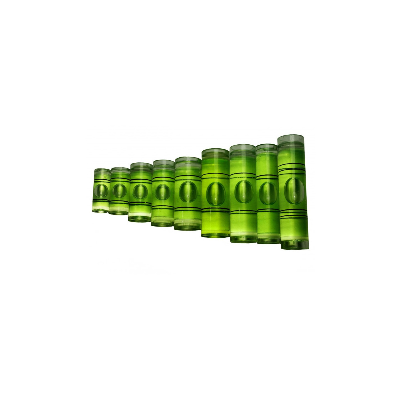 Set di 20 fiale per livelle a bolla d'aria (misura 9, verde)