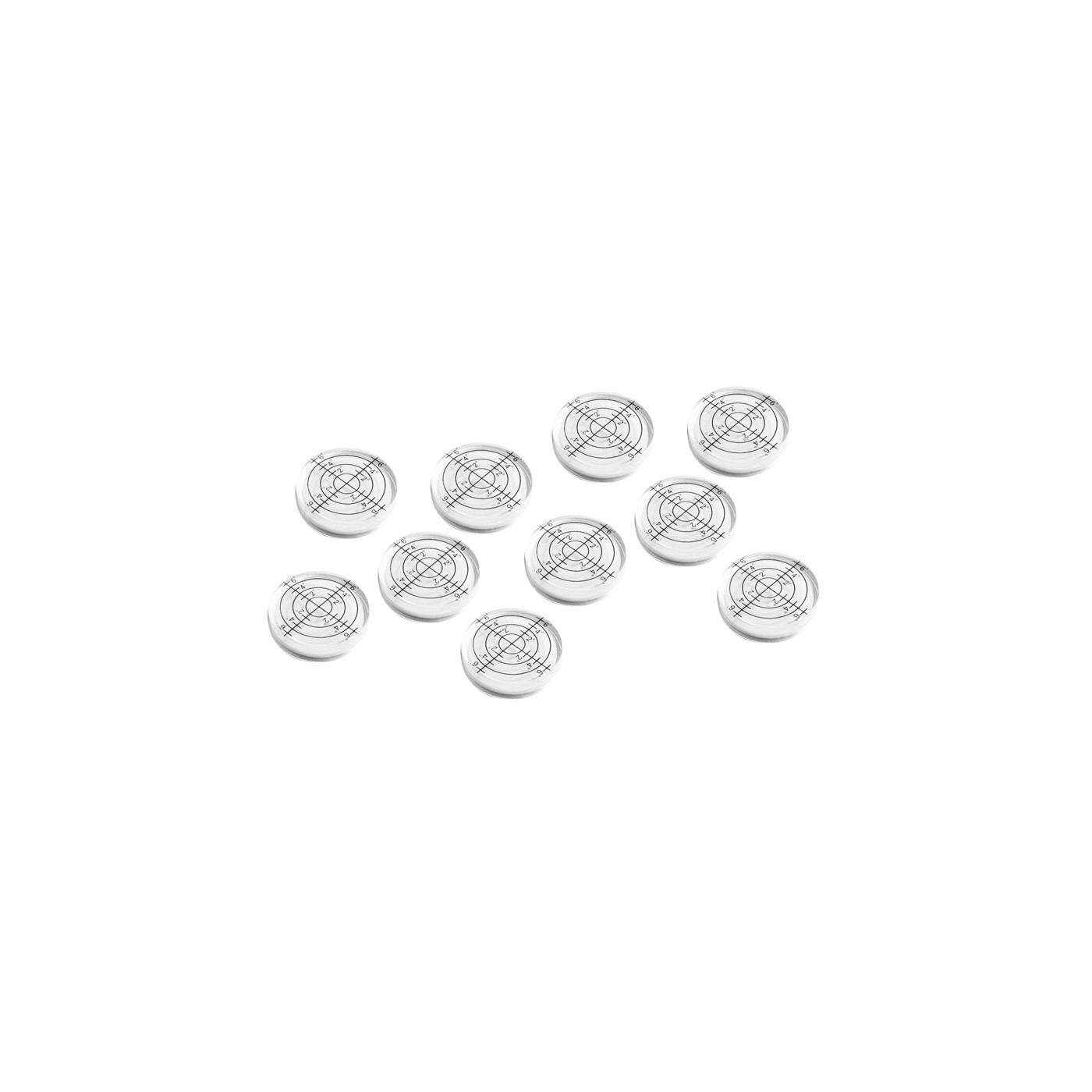 Conjunto de 10 viales de nivel de burbuja (32x7 mm, blanco)