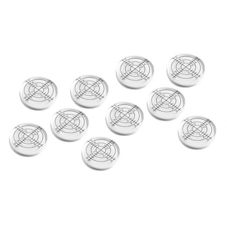 Set of 10 bubble level vials (32x7 mm, white)