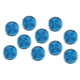 Set of 10 bubble level vials (32x7 mm, blue)