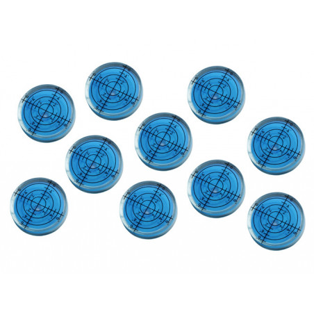Set of 10 bubble level vials (32x7 mm, blue)
