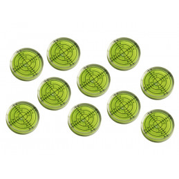 Set di 10 fiale livellate a bolla (32x7 mm, verde)